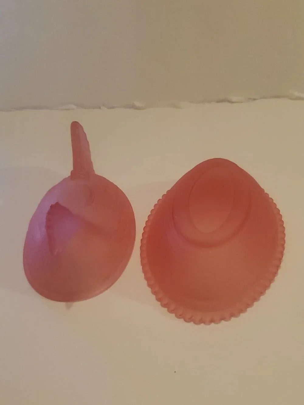 Pink Glass Hen on Nest Dish